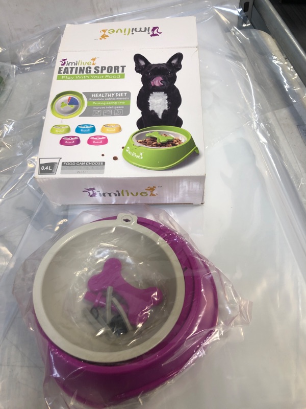 Photo 2 of  Dog Feeder Slow Eating Pet Bowl Eco-Friendly Durable Non-Toxic Preventing Choking Healthy Design ?Purple?