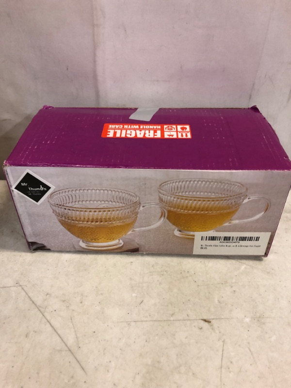 Photo 1 of Mr. Thumbs Glass Coffee Mugs with Spoon Clear Coffee Mug Wide Mouth Glass Mugs for Breakfast cereal desserts Tea Milk Beverage Oats Yogurt
FACTORY SEALED