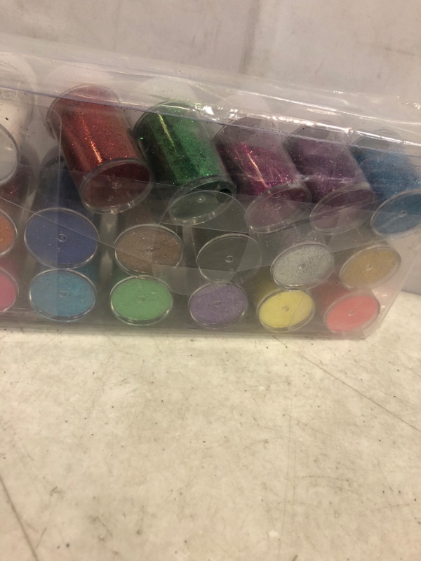 Photo 3 of 18 Pack Fine Extra Glitter Shake Jars, Color Glitter Powder for Slim for Arts and Crafts, Nail, Scrapbook, Holiday, Party, Multi Color Assorted Set.
