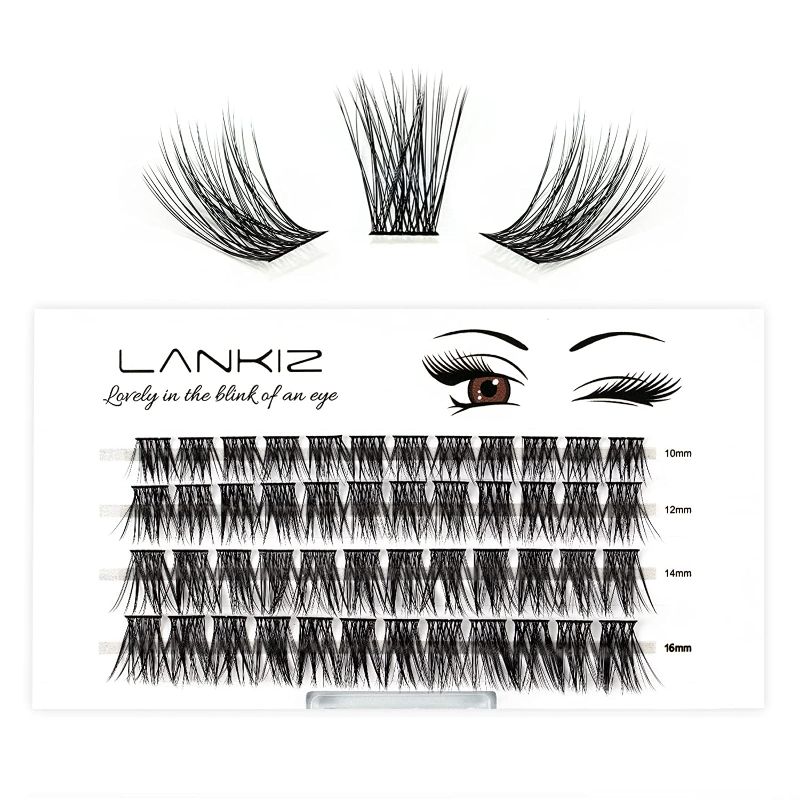 Photo 1 of LANKIZ DIY Eyelash Extension, 48 Pcs Fluffy Individual Lash Extensions, Soft and Lightweight 10-16mm Mix Resuale Wide Band Cluster Lashes for Home use FACTORY SEALED 
