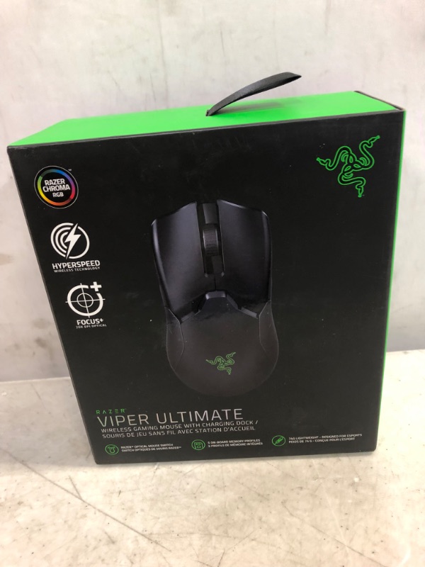 Photo 2 of Razer Viper Ultimate Wireless Optical Gaming Mouse Chroma Lighting 8 Programmable Buttons (Renewed)
