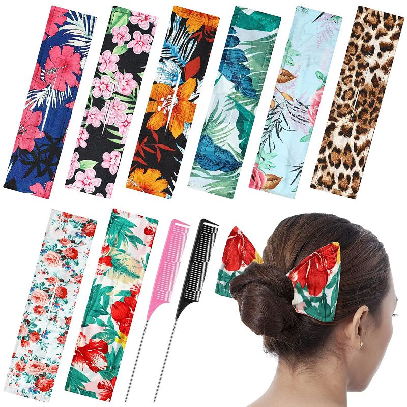 Photo 1 of 8 Pieces Deft Bun Hair Bun Maker Classy Multicolor Cloth Twister Hairstyle Shaper French Hairstyle Donut Bun Maker Flexible Reusable Bun Twister for Women Girls (Floral Pattern)
