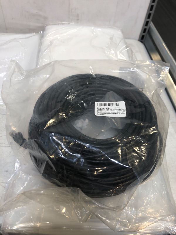 Photo 2 of Cat6 Ethernet Cable with Clips by QNECS- 550 Mhz Ethernet Network Cable- Snagless High Speed Patch Internet Computer Cord- UTP CAT 6 Cable with RJ45 Connector for Home Office Servers [Black - 200 Ft] 200 Ft Black