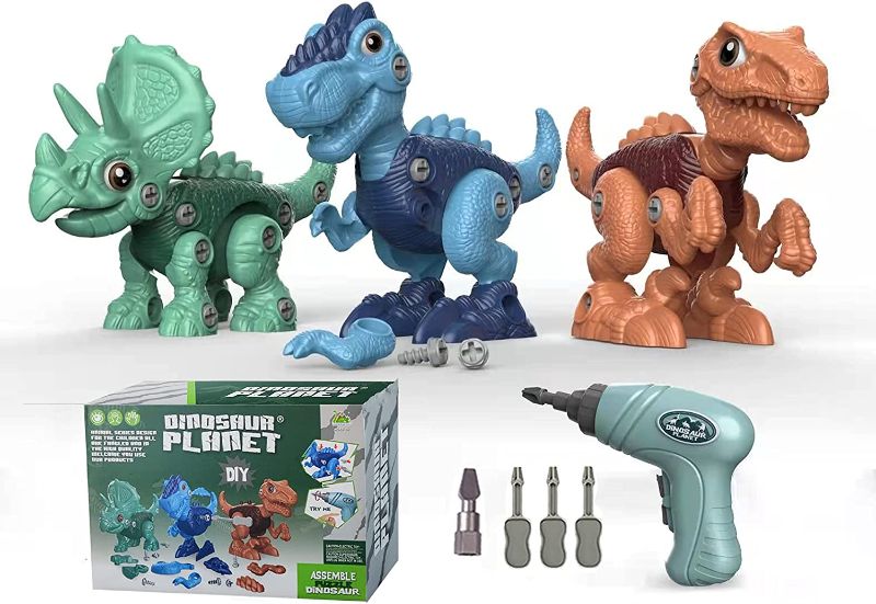 Photo 1 of Cutylgla Take Apart Dinosaur Toys for Kids 3-7 Construction Building Toys with Electric Drill, Dinosaur Toys Birthday Gifts for Toddlers Boys Girls
