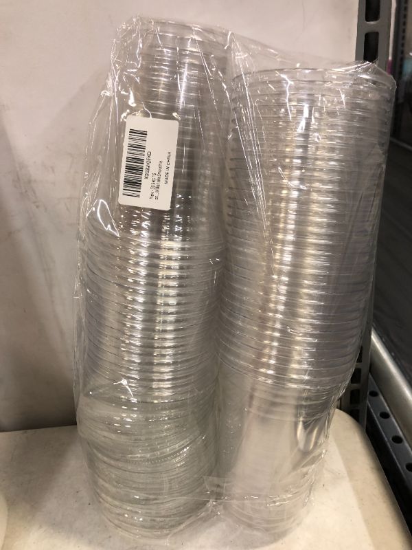 Photo 2 of 50 Sets 16 oz Clear Plastic Cups with Slotted Lids,Cold Drink Cups Disposable for Iced Coffee,Tea,Milkshake,Smoothie
