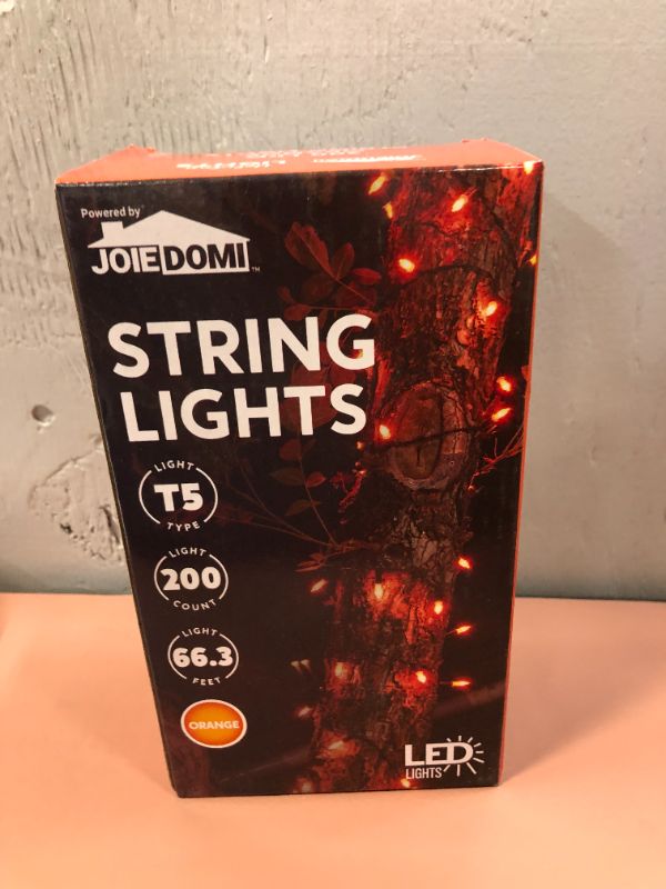 Photo 2 of  LED String Lights, 200 Counts of Orange Green Wire String Lights 8 Modes 6 Hr Timer Battery Operated for Indoor and Outdoor Party
