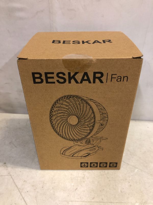 Photo 2 of BESKAR Portable 6 inch Clip on - 5000mAh Battery Rechargeable Fan with CVT Variable Speeds and Strong Wind, Adjustable Tilt, Personal Quiet Fan for Office Stroller Outdoor - Small Clip & Desk Fan
