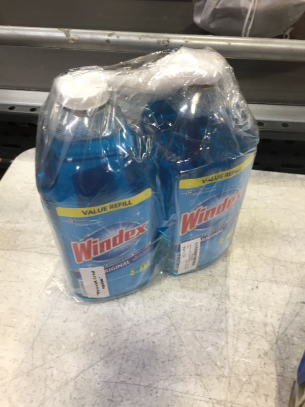Photo 2 of 2 pack Windex Glass Cleaner Refill, Original Blue Original - 67.6 Fl Oz
