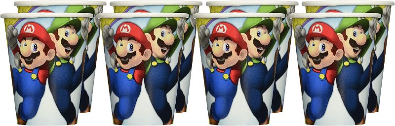 Photo 1 of 2 packs of Super Mario Brother Design Paper Cups - 9 oz. | Multicolor | Pack of 8
