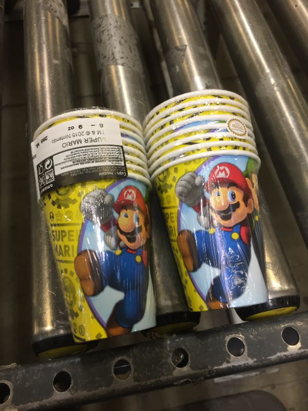 Photo 2 of 2 packs of Super Mario Brother Design Paper Cups - 9 oz. | Multicolor | Pack of 8
