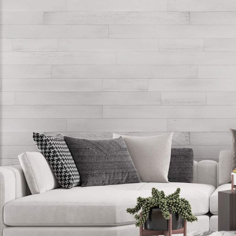 Photo 2 of Art3d Peel and Stick Reclaimed Barn Wood Planks for Wall, White-Washed (16 Sq Ft)
