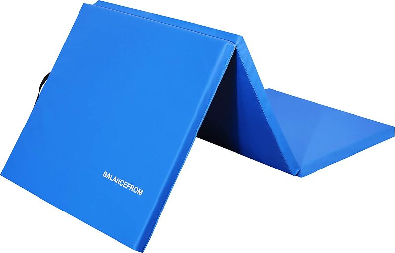 Photo 1 of BalanceFrom 1.5" Thick Three Fold Folding Exercise Mat with Carrying Handles for MMA, Gymnastics and Home Gym
