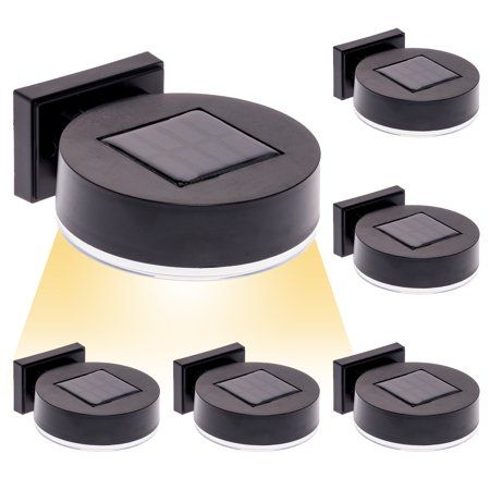 Photo 1 of 2 PACKS OF 6 ROUND SOLAR LIGHTS FOR FENCES, WALLS AND MORE... BLACK 
(12 LIGHTS TOTAL)