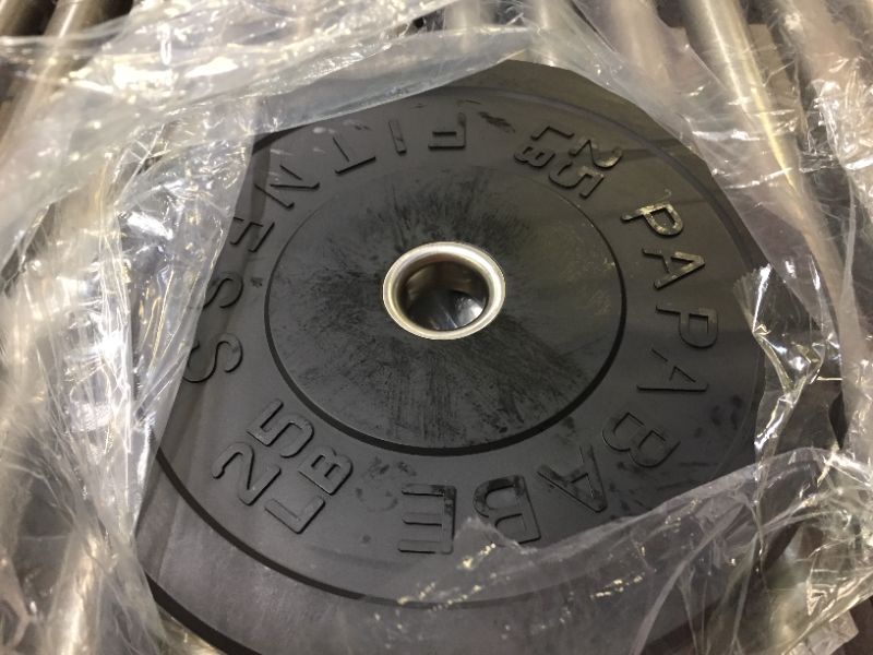 Photo 2 of 25lb papababe Bumper Plate 2 inch Bumpers Olympic Weight Plate with Steel Insert Bumper Weights Set Free Weight Plate