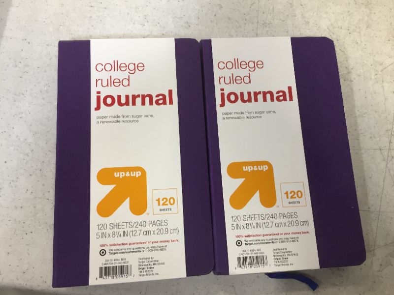 Photo 2 of 2 pack College Ruled Journal Purple - up & up
