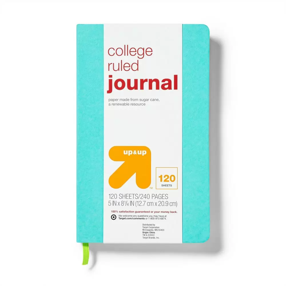 Photo 1 of 2 pack College Ruled Journal Turquoise Blue - up & up
