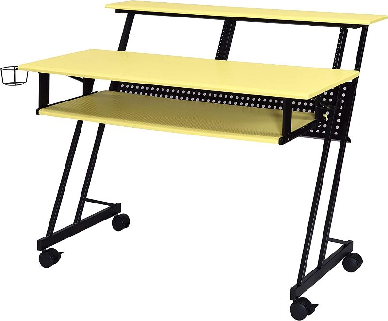 Photo 1 of Acme Furniture Suitor Music Recording Studio Desk, Yellow & Black
