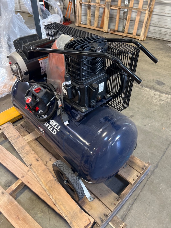 Photo 4 of Air Compressor, 30-Gallon Horizontal Tank, Portable, Single-Stage, 10.2CFM, 3.7HP, 1 Phase (Campbell Hausfeld VT6271)
