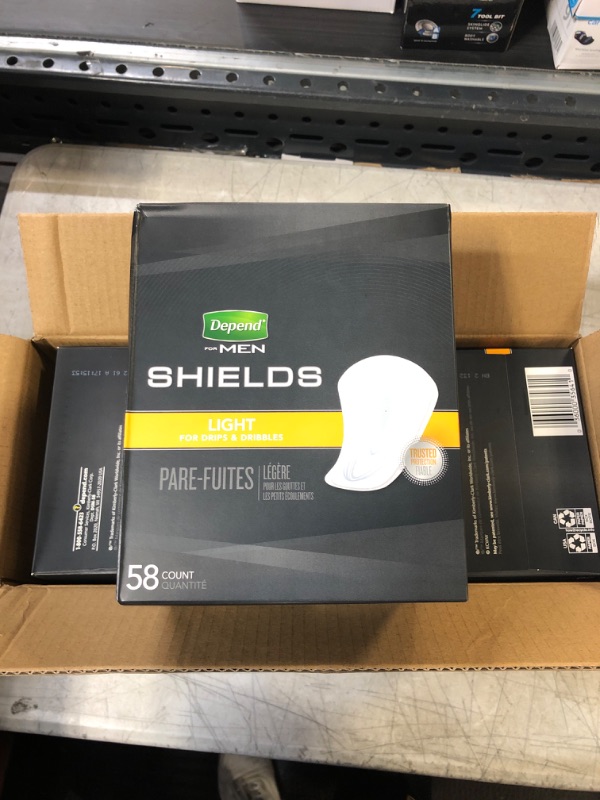 Photo 1 of Depend Shields for Men, Case/174, 58 Count (Pack of 3)