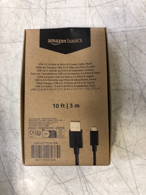 Photo 3 of Amazon Basics USB 2.0 A-Male to Micro B Cable, 10 feet, Black