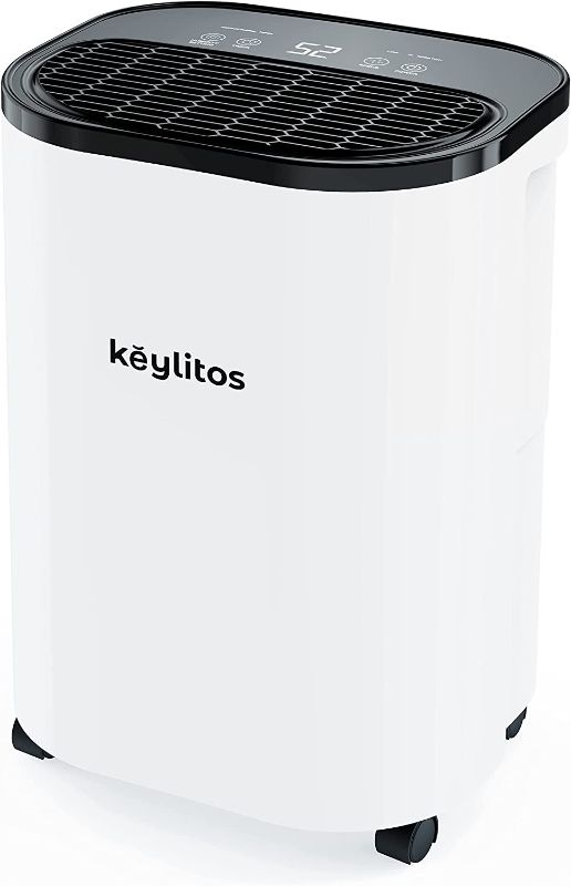 Photo 1 of Keylitos 30 Pint Dehumidifiers for Home and Basements, 2000 Sq.Ft Quiet Dehumidifier with Drain Hose, Auto or Manual Drainage, Auto Shut Off, 24H Timer, Laundry Dry for Large Room, Garage, Bedroom, Bathroom
