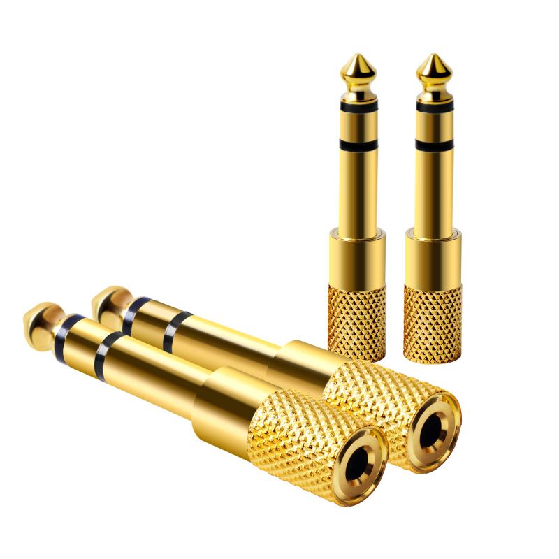 Photo 1 of 4 PCS 1/4 Inch Male to 1/8 Inch Female Pure Copper Adapter, 6.35mm Stereo Male to 3.5mm Plug Jack Female Stereo Adapter, Headphone Adapter 1/4 to 3.5mm Female, Compatible with iPod, Receiver, Guitar 1/8 Inch M to 1/4 Inch F (Pack of 2)