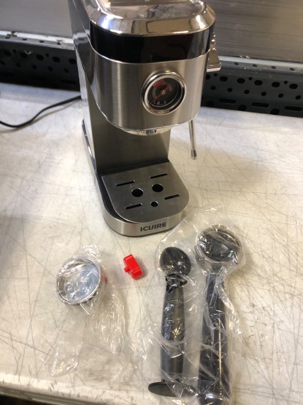 Photo 1 of ICUIRE Espresso Machine, 20 Bar Compact Espresso Coffee Machine with Milk Frother, Digital Touch Panel, 37 Oz Removable Water Tank for Espresso Make
