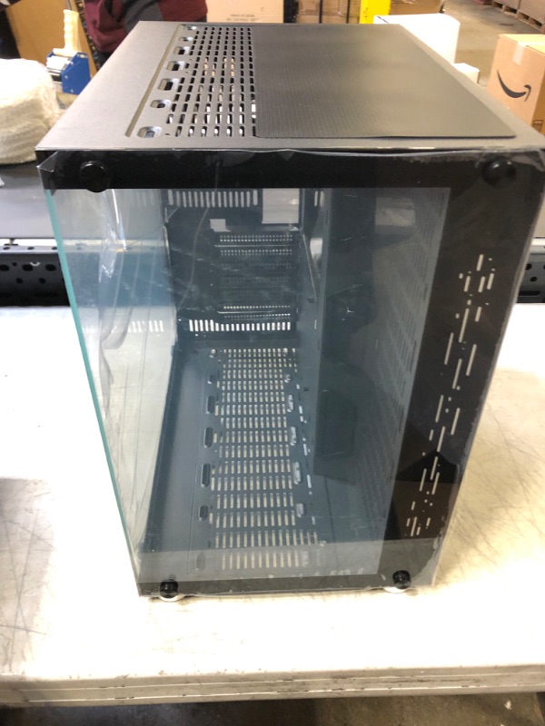 Photo 1 of GIM ATX Mid-Tower Case Black Gaming PC Case 2 Tempered Glass Panels & Front Panel RGB Strip Gaming Computer Case Desktop Case USB 3.0 I/O Port, Magnet Dust Filter, Water-Cooling Ready (Black)
