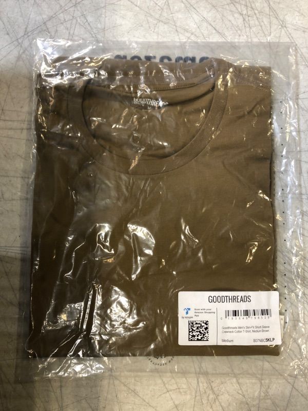 Photo 2 of Goodthreads Men's Slim-Fit Short-Sleeve Cotton Crewneck T-Shirt Medium Medium Brown No Pocket