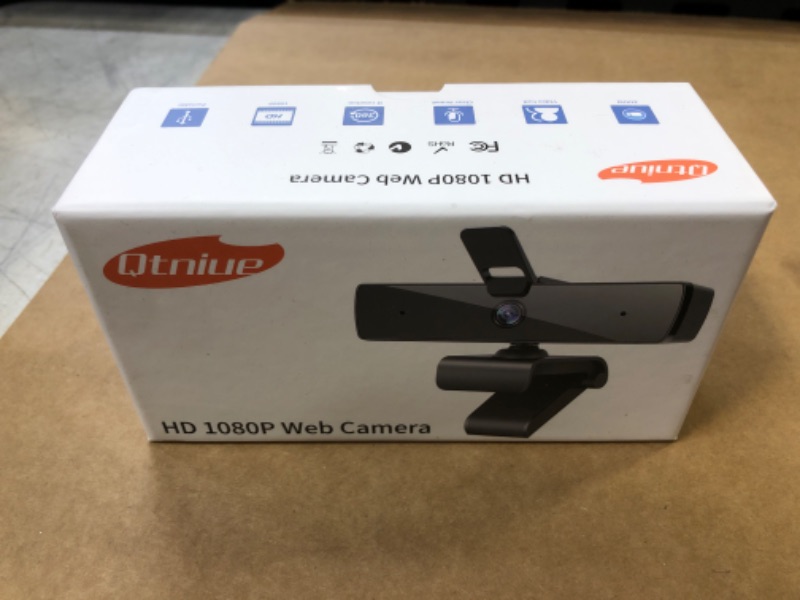 Photo 2 of Qtniue Webcam with Microphone and Privacy Cover, FHD Webcam 1080p, Desktop or Laptop and Smart TV USB Camera for Video Calling, Stereo Streaming and Online Classes 30FPS