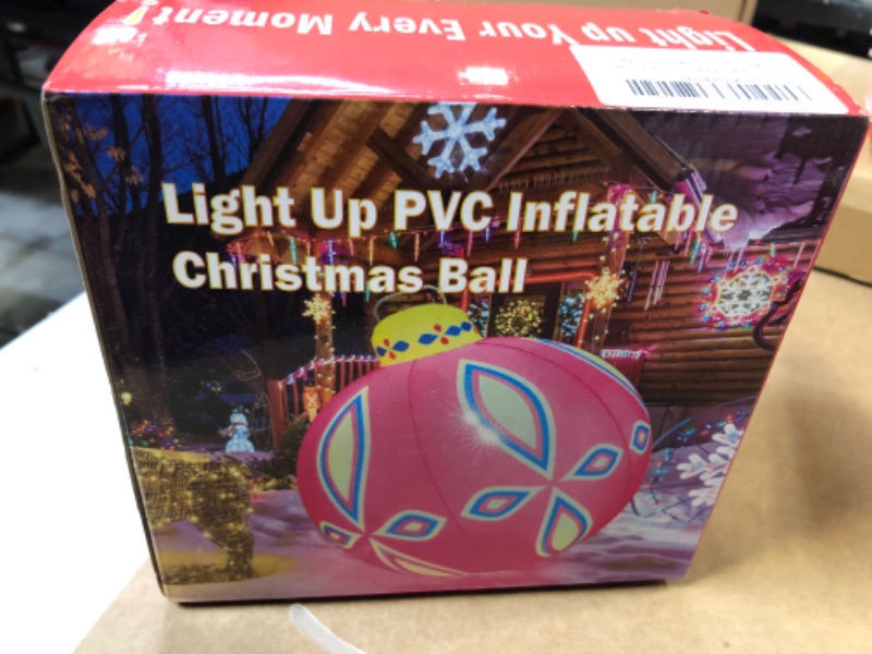 Photo 1 of 1pc------Christmas Decorations, 24 Inch Large Xmas Inflatable PVC Ball with Color Changing LED Light, Perfect for Indoor Outdoor Yard Party Holiday Decor-----factory sealed 