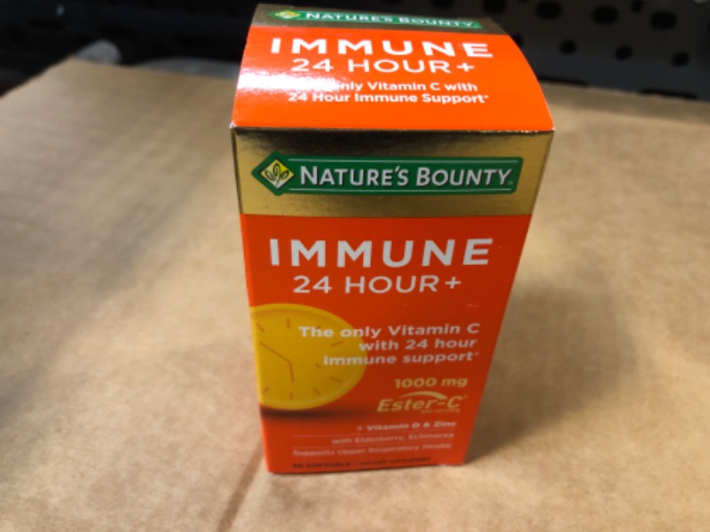 Photo 2 of 08/2023 exp date----Nature's Bounty Immune 24 Hour +, The only Vitamin C with 24 Hour Immune Support from Ester C, Rapid Release Softgels, 50 Count
