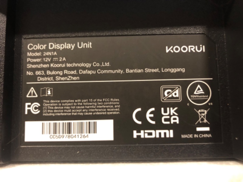 Photo 4 of KOORUI 24 Inch Computer Monitor Full HD 1920 x 1080p VA Display 75Hz 3000:1 Contrast Ratio with HDMI, VGA, Frameless, 75 x 75 mm VESA Mountable, Ergonomic Tilt, Black