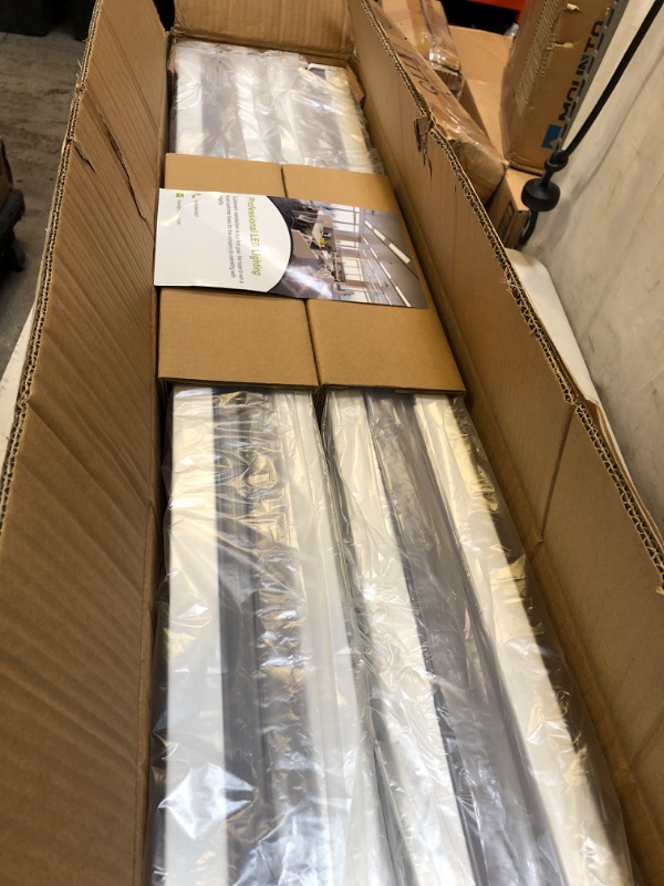 Photo 1 of 4 Pack 4FT LED Wraparound Light with 3 Wattages/3 Lumens/3 CCT Selectable, 55W/65W/75W, 5500lm/6500lm/7500lm, 3000K/4000K/5000K 4 Foot LED Wrap Light Fixture, Flush Mount Office Ceiling Light, ETL