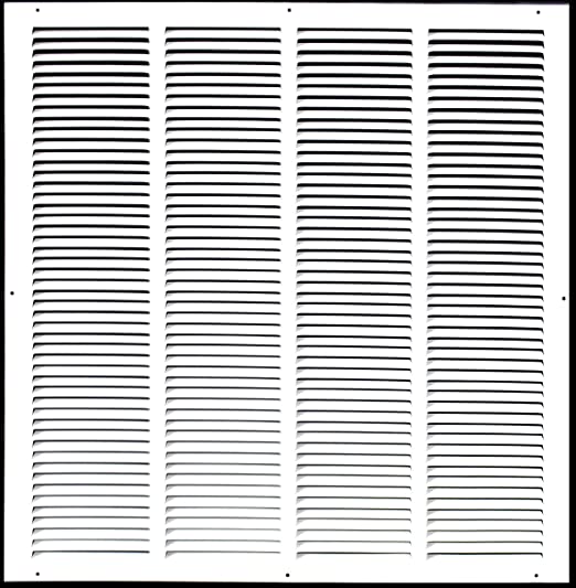 Photo 1 of 24"W x 24"H [Duct Opening Size] Steel Return Air Grille (AGC Series) Vent Cover Grill for Sidewall and Ceiling, White | Outer Dimensions: 25.75"W X 25.75"H for 24x24 Duct Opening