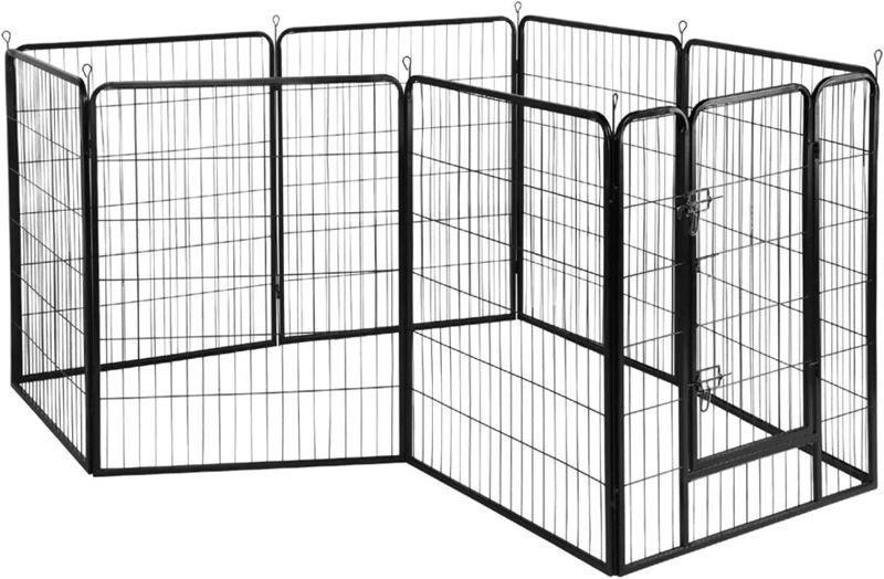 Photo 1 of  40-inch Pet Playpen Heavy Duty Puppy Dog Playpen Cat Fence Foldable Metal Exercise Pen for Small Animals Barrier Indoor Outdoor 8 Panels Blac