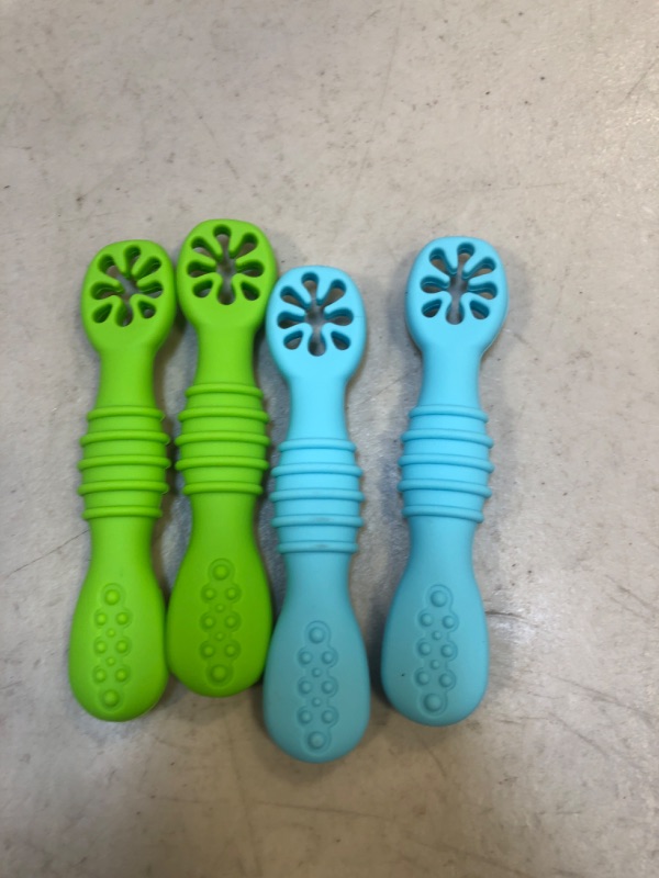 Photo 1 of BABY SPOONS 4 PCS (GREEN AND BLUE)