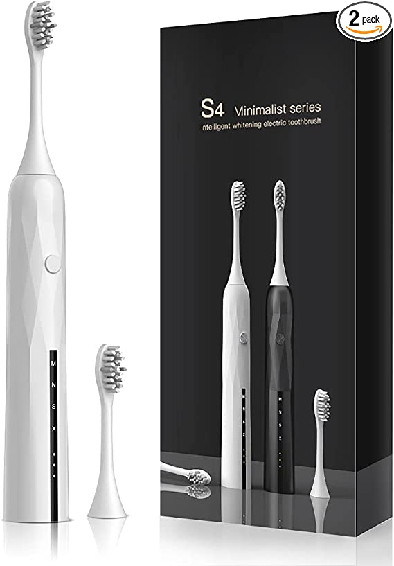 Photo 1 of AGOAL Electric Toothbrush with 2 Duponts Brush Heads, 4 Hour Fast Charge for 30 Days Use,4 Modes, Power Whitening Rechargeble Sonic Toothbrushes S4 White
