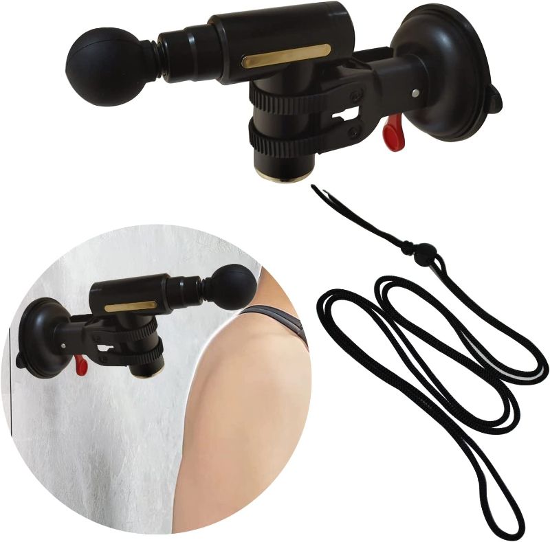 Photo 1 of  Hand-Free Massage Gun Mount, Vacuum Suction Cup Holder, Hands Free Massage Gun Holder for Back, Muscle Massage Gun Holder for Self Massage (Black) Compatible with Almost All Massage Gun