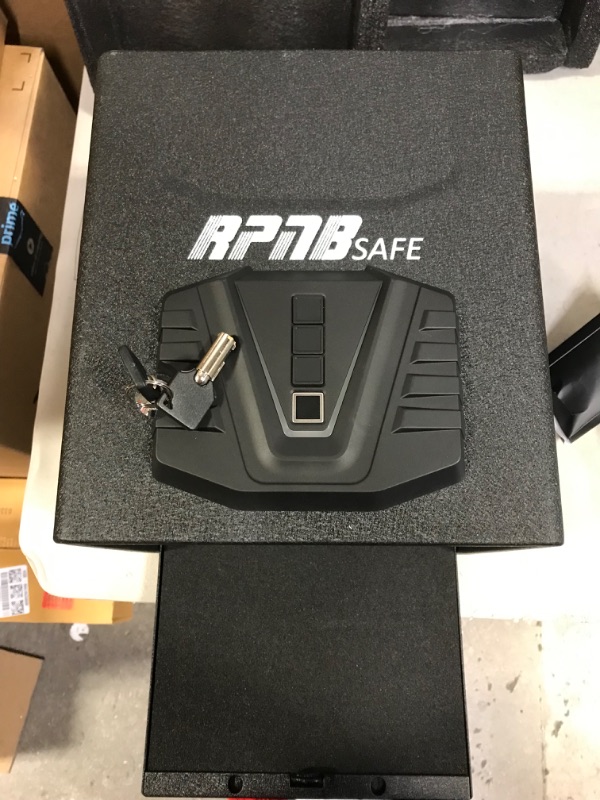 Photo 3 of RPNB Gun Security Safe, Quick-Access Firearm Safety Device with Biometric Fingerprint & Digital Key Pad comes with key 