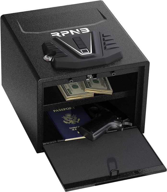 Photo 1 of RPNB Gun Security Safe, Quick-Access Firearm Safety Device with Biometric Fingerprint & Digital Key Pad comes with key 