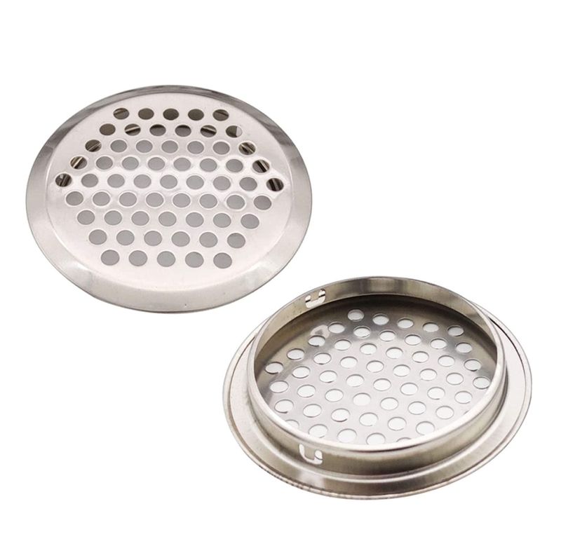 Photo 1 of 10Pcs Circular Air Vents 2.1 Inch(53mm) Soffit Vents Stainless Steel Round Vent Mesh Hole Louver for Cabinets, Wardrobes, Shoe Cabinets, Sundry Cabinets and Honey Bee Hive Box (Silver) 2.1"/53mm 10Pcs Silver