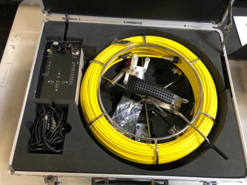 Photo 1 of (WAS TESTED BUT DID NOT TURN ON)Sewer Camera with Locator, Anysun 165FT with 512HZ Sonde and Receiver for Drain Plumbing Video Inspection 7'' LCD HD Screen Waterproof IP68 Cameras with 12pcs LED Light(8GB SD Card-DVR Record) 165FT with 512HZ Locator Set