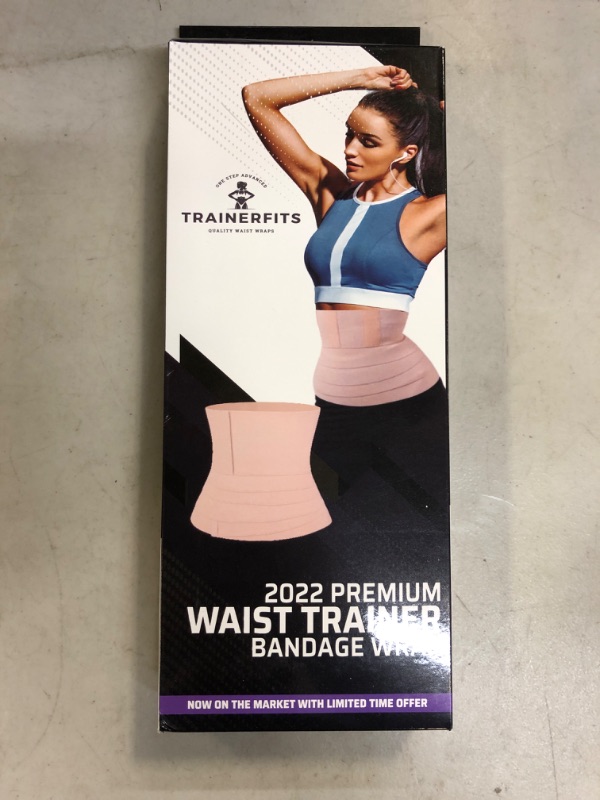 Photo 2 of Body wrap Waist Trainer I TRAINERFITS Waist Wrap for Weight Loss, Postpartum Recovery and Gym Accessory I Skin Tone Stomach wrap and Body wrap for Under Clothing Transparency------FACTORY SEALED
