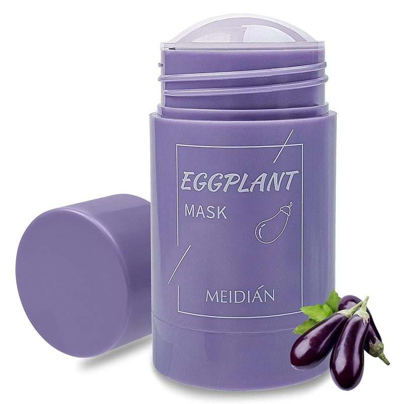 Photo 1 of  Eggplant Purifying Clay Mask,Face Moisturizes Oil Control Eggplant Solid Facial Mask,Blackhead Remover Cleansing Mask,Deep Clean Pore,Improves Skin for All Skin Types Men Women (Eggplant)  -- FACTORY SEALED --
