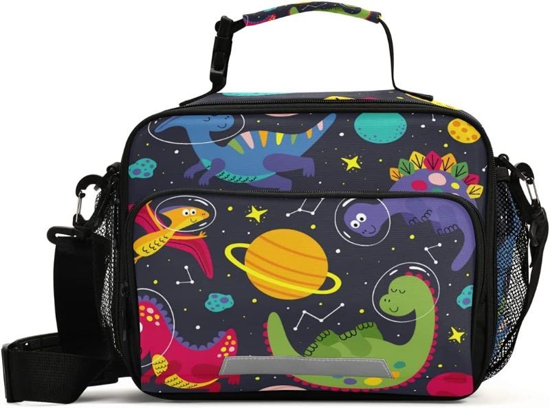 Photo 1 of Cute Dinosaur Animal Space Astronaut Lunch Box, Lunch Bag with Adjustable Shoulder Strap Insulated Tote Bag Picnic Box Lunch Bag for School Teens Snacks Insulated Cooler Tote  -- FACTORY SEALED --