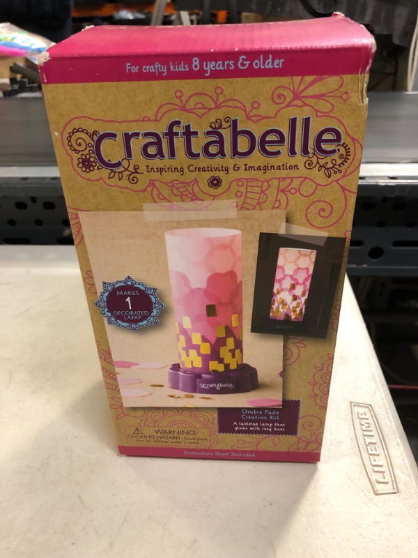 Photo 1 of Craftabelle – Ombre Fade Creation Kit – Lampshade Decorating Kit – 323pc LED Lamp Set with Fabric & Accessories – DIY Arts & Crafts for Kids Aged 8 Years +------FACTORY SEALED

