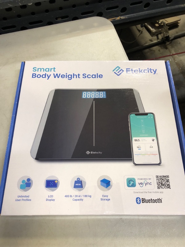 Photo 3 of Etekcity Scales for Body Weight BMI Scale, Bluetooth Smart Digital Scale, Rounded Corner Design, Upgraded Version of Etekcity eb9380h Black Smart BMI