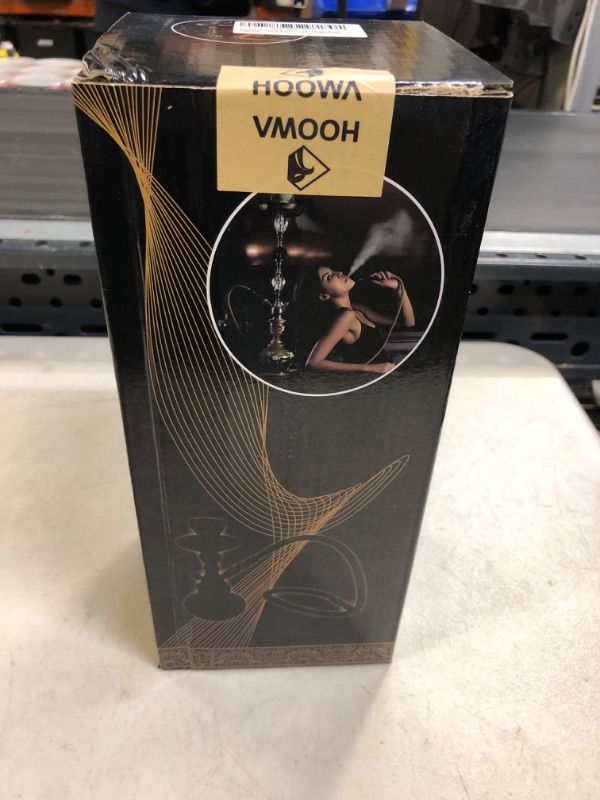 Photo 1 of 2 Hose Hookah Set 11'' Shisha Hookah Set With Mini Glass Pumpkin Vase, Leather Hose, Ceramic Bowl, 50 Hookah Tips, 50 Hookah Foil (Pink - ?)------FACTORY SEALED
