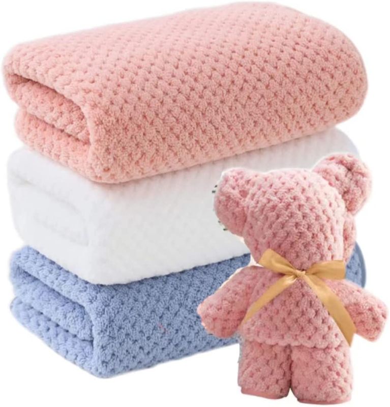 Photo 1 of 3pc Gift Box Set Classic Luxury Hand Towels | Cotton Hotel Spa Bathroom Towelcartoon Bear Gift Box Set |2pc 30x13 |1pc 11x11| 3 Pack | Beige Blue Pink
